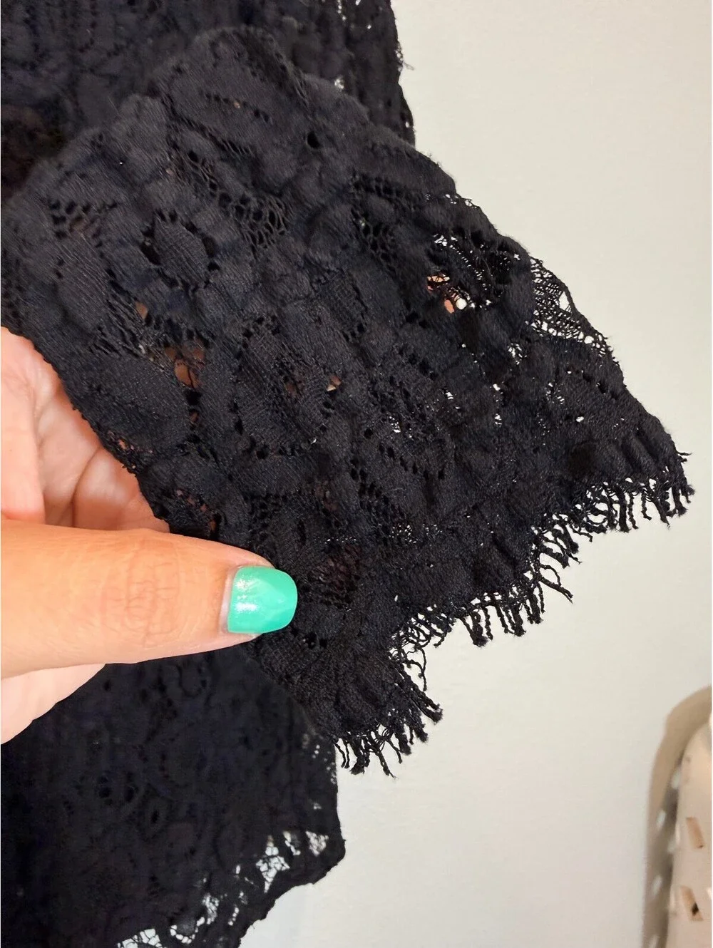 Revolve Helmut Lang Long Sleeve Black Lace Mock-Neck Top - Women's M-L